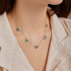 [Klee Schmuck]Glitzernde Fünf-Herz-Halskette