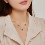 [Klee Schmuck]Glitzernde Fünf-Herz-Halskette