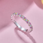 [Clover Jewelry]Dainty Ebullient Round Cut Daily Ring