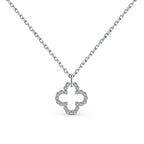 [Clover Jewelry]Four-Leaf Clover Hollow Design Exquisite Necklace