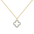 [Clover Jewelry]Four-Leaf Clover Hollow Design Exquisite Necklace
