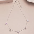 [Klee Schmuck]Glitzernde Fünf-Herz-Halskette