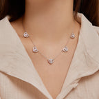 [Klee Schmuck]Glitzernde Fünf-Herz-Halskette