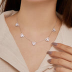 [Klee Schmuck]Glitzernde Fünf-Herz-Halskette