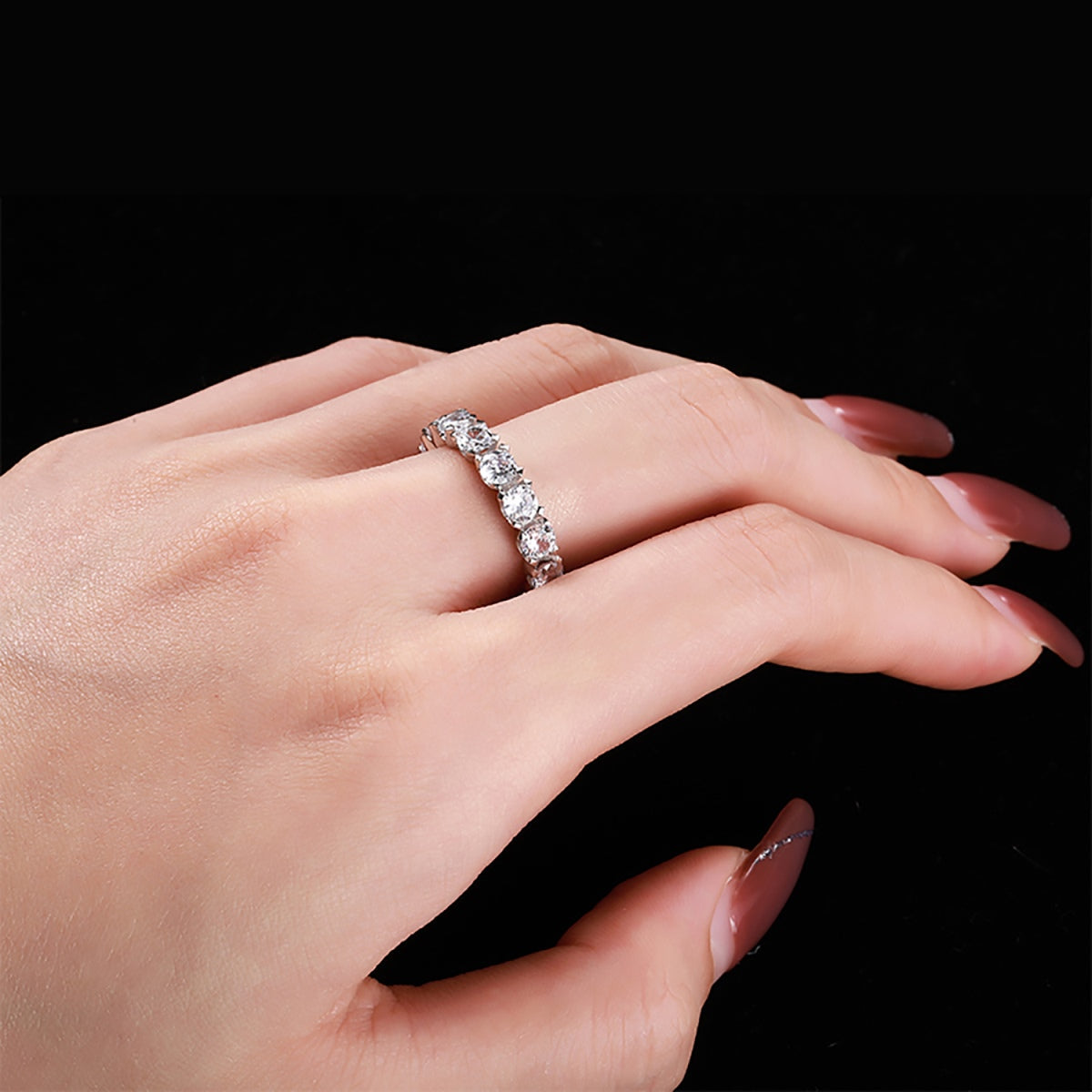 [Clover Jewelry]エタニティ ラウンドカット テニスリング