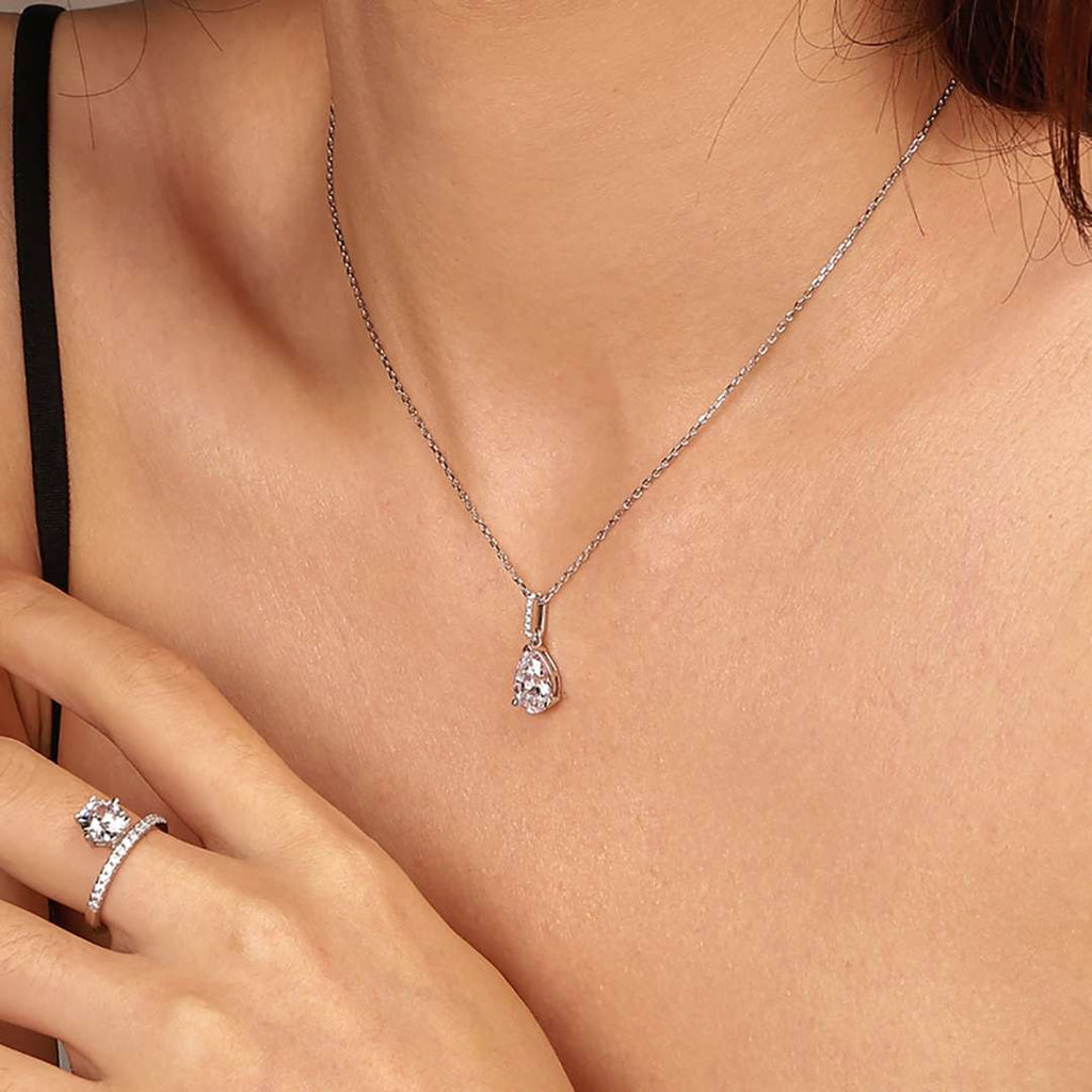 [Clover Jewelry]Zarte Wassertropfen-Form Modekette
