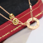 [Clover Jewelry]LOVE NECKLACE ADJUSTABLE ROSE GOLD 2 DIAMOND