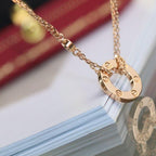 [Clover Jewelry]LOVE NECKLACE ADJUSTABLE ROSE GOLD 2 DIAMOND