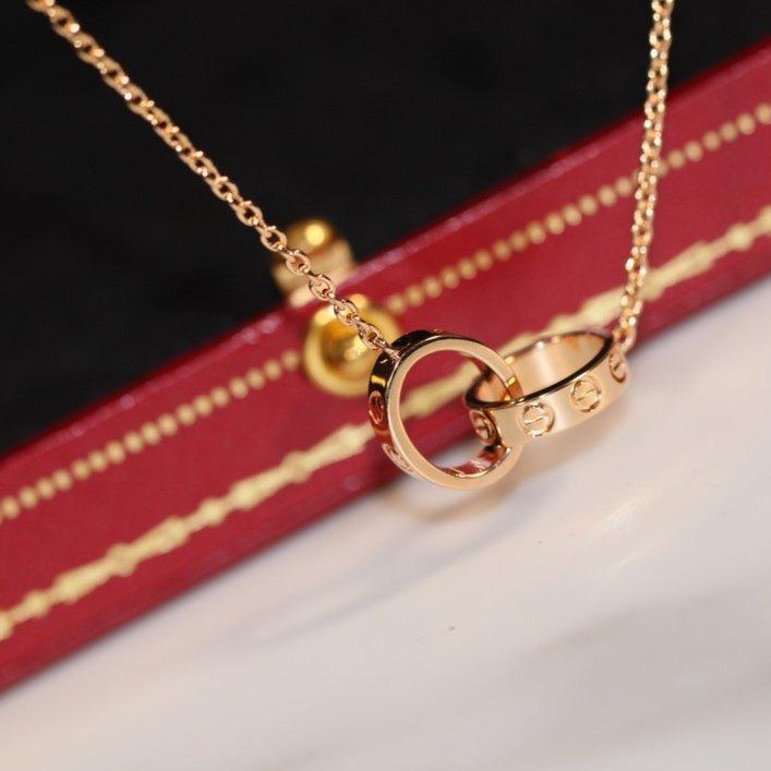 [Clover Jewelry]LOVE NECKLACE PINK GOLD AND SILVER