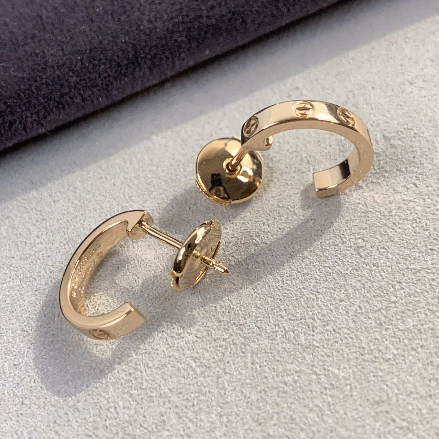 [Clover Jewelry]LOVE EARRINGS 2.65MM PINK GOLD