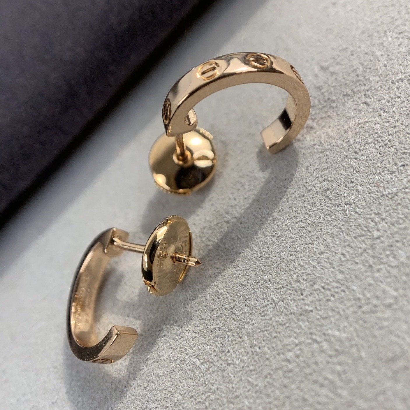 [Clover Jewelry]LOVE EARRINGS 2.65MM PINK GOLD