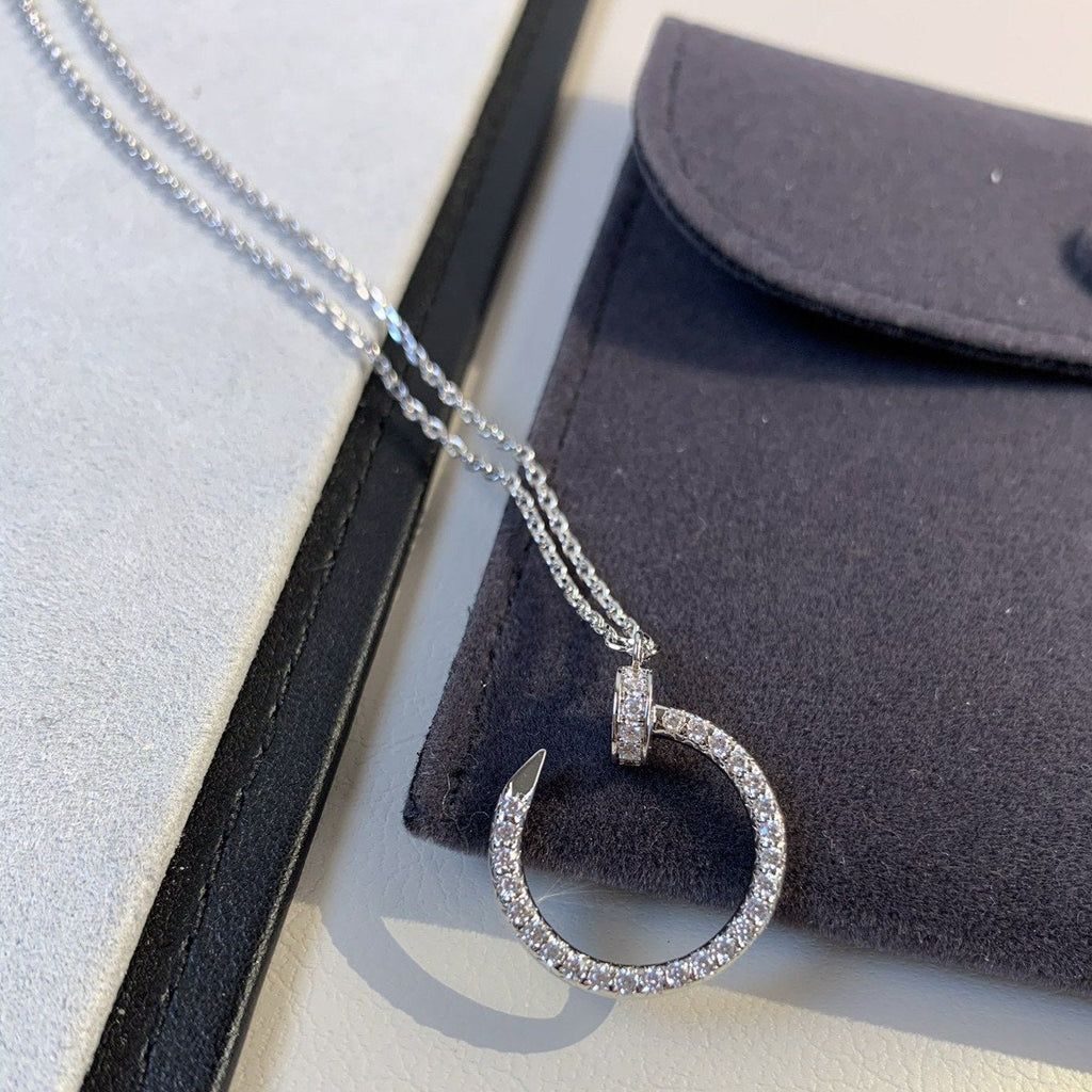 [Clover Jewelry]JUSTE NECKLACE SILVER DIAMONDS