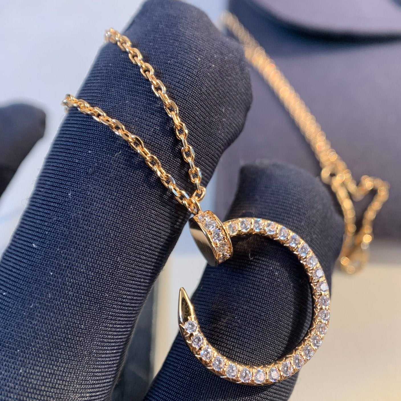 [Clover Jewelry]JUSTE NECKLACE PINK GOLD DIAMONDS
