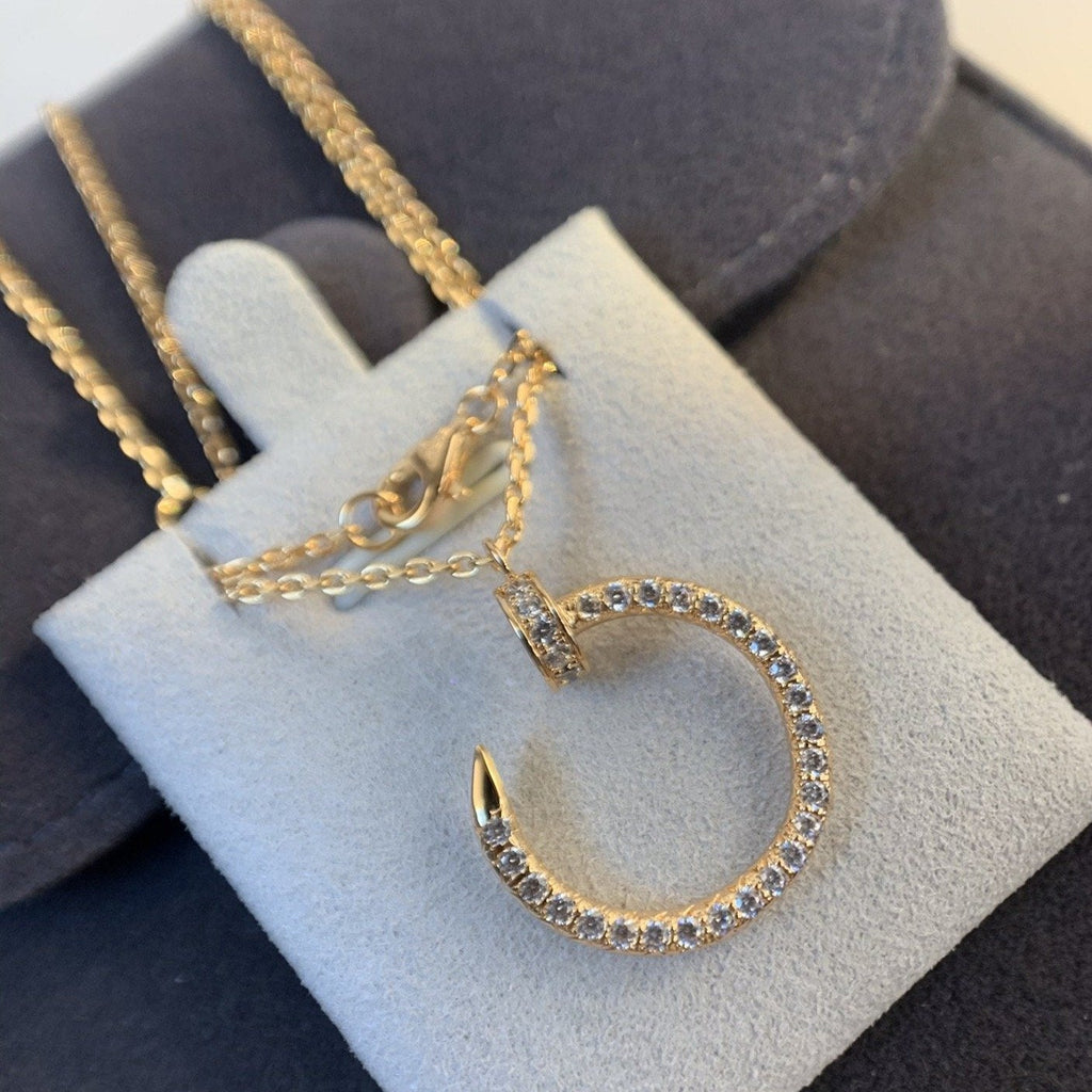 [Clover Jewelry]JUSTE NECKLACE PINK GOLD DIAMONDS