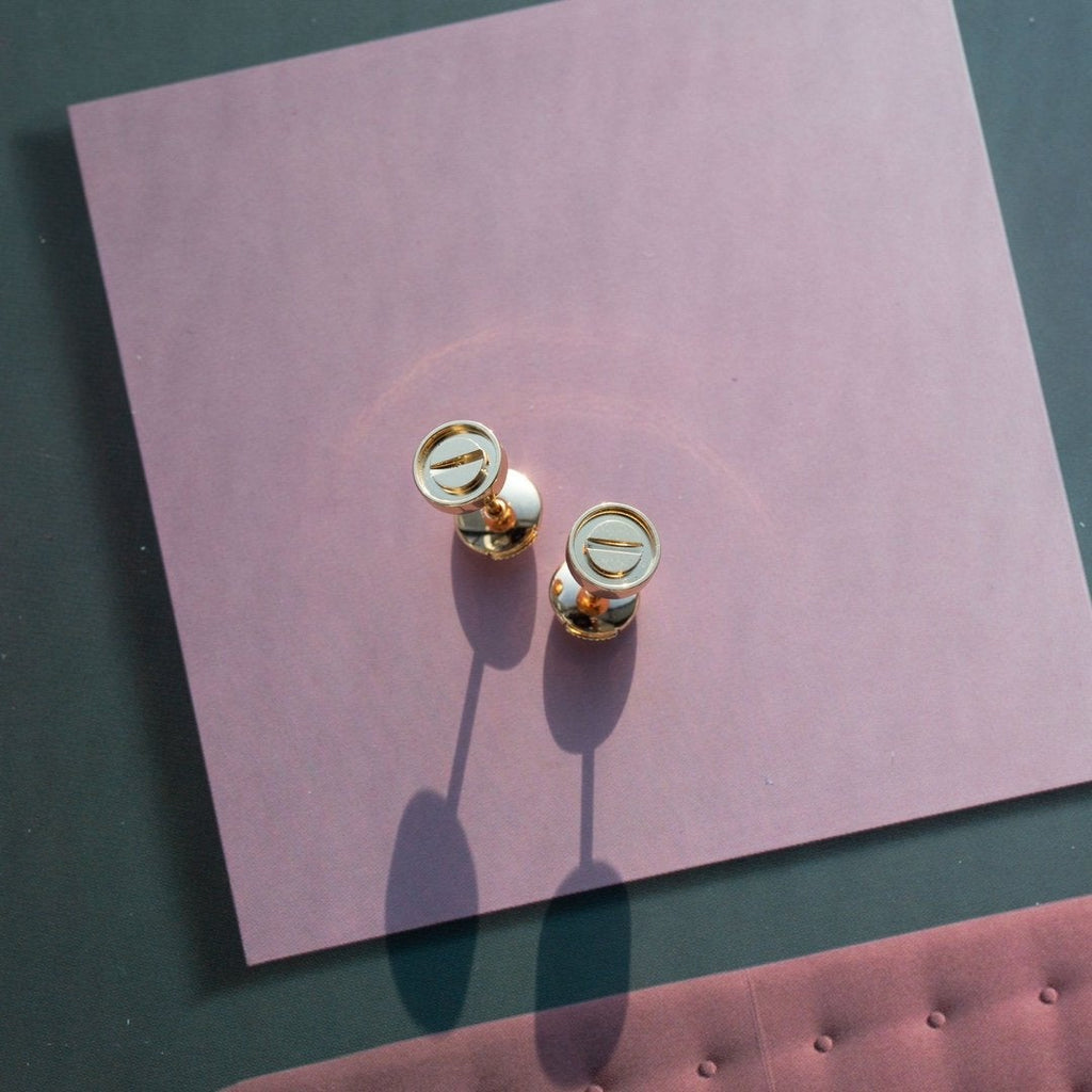 [Clover Jewelry]LOVE EARRINGS PINK GOLD 10MM