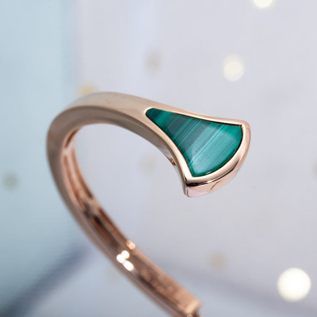[Clover Jewelry]DREAM BRACELET OPEN MALACHITE PINK GOLD