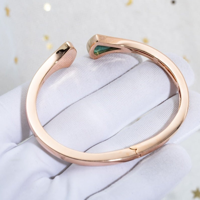 [Clover Jewelry]DREAM BRACELET OPEN MALACHITE PINK GOLD