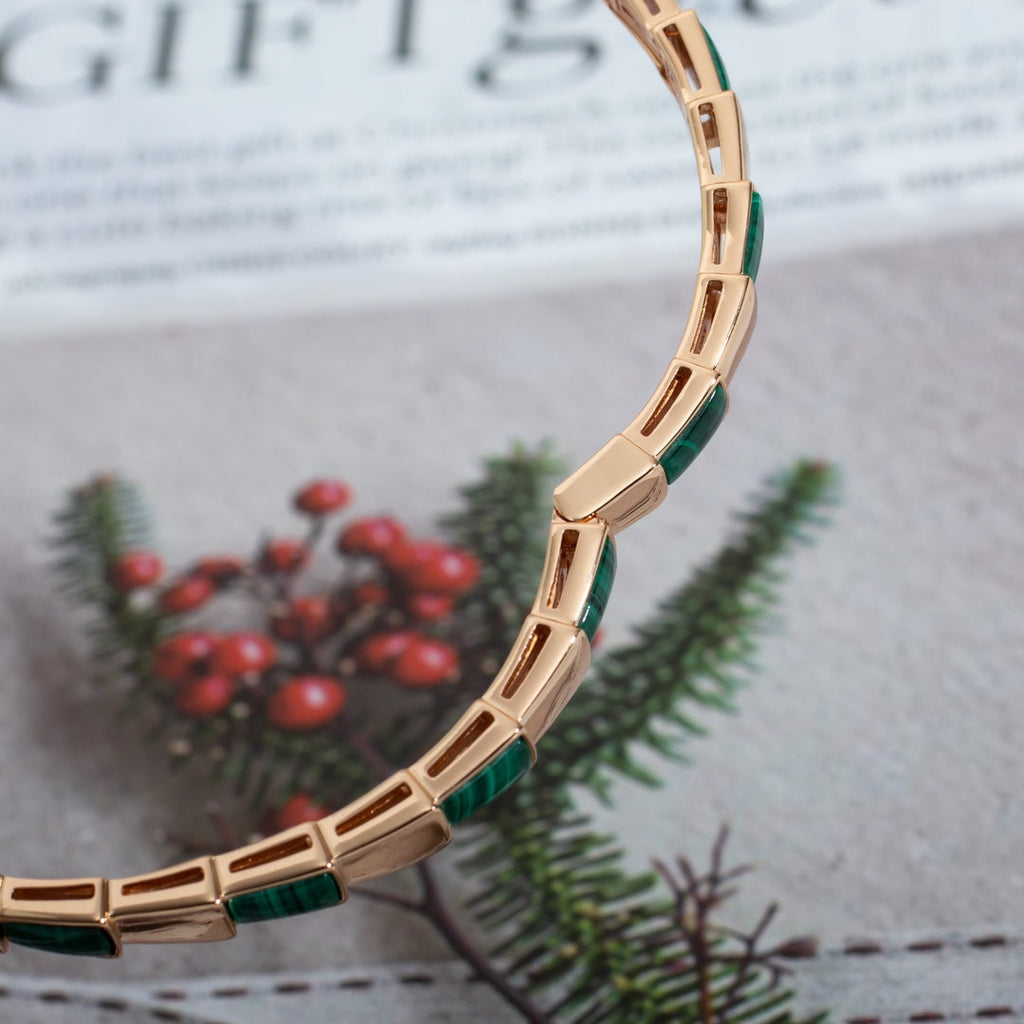 [Clover Jewelry]SERPENTI BRACELET PINK GOLD MALACHITE