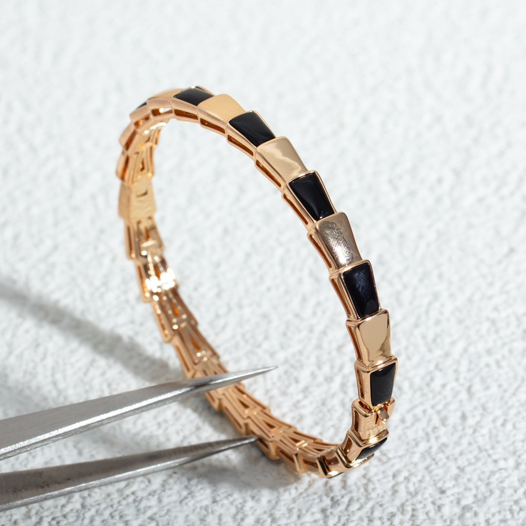 [Clover Jewelry]SERPENTI BRACELET PINK GOLD ONYX