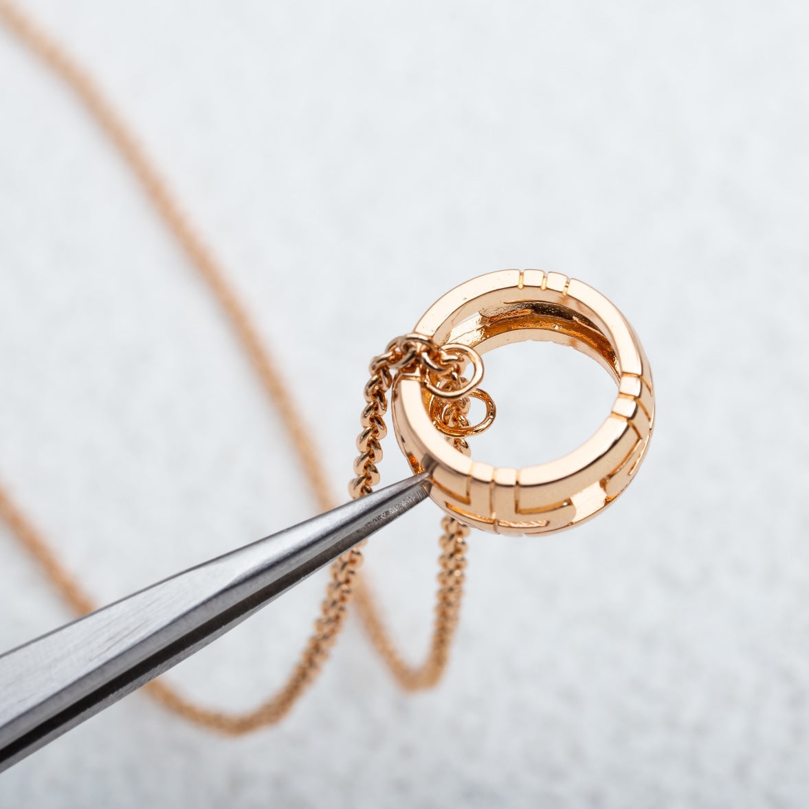 [Clover Jewelry]PARENTESI NECKLACE PINK GOLD
