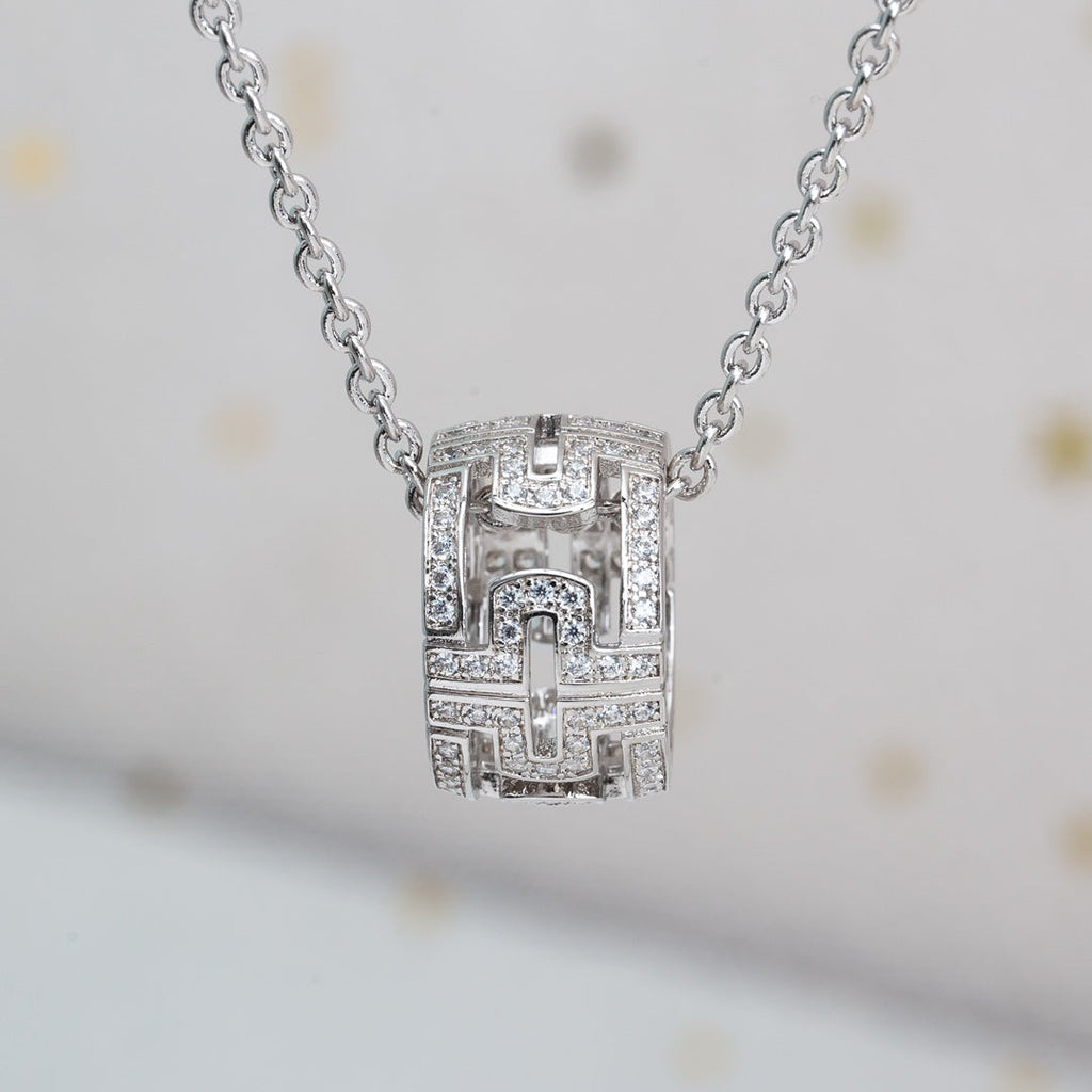 [Clover Jewelry]PARENTESI NECKLACE SILVER DIAMOND