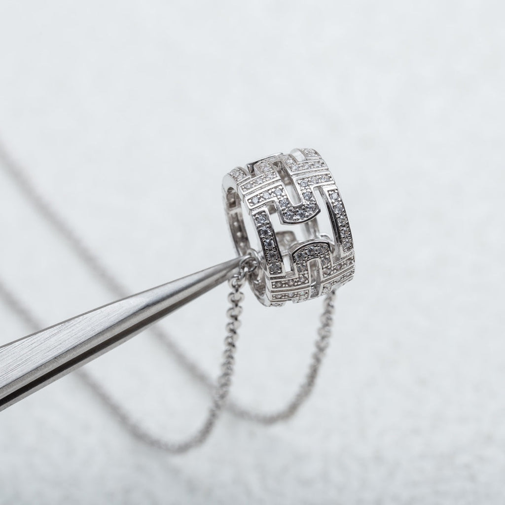 [Clover Jewelry]PARENTESI NECKLACE SILVER DIAMOND