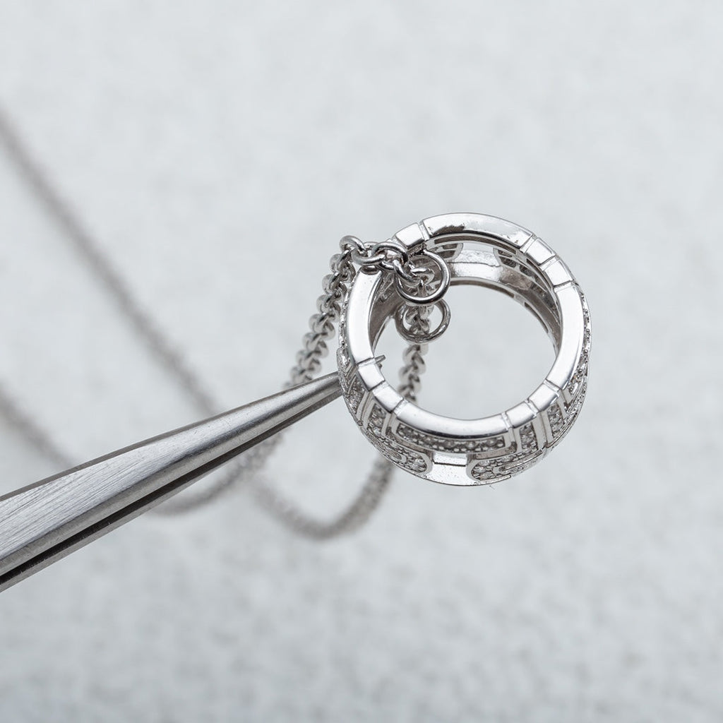 [Clover Jewelry]PARENTESI NECKLACE SILVER DIAMOND