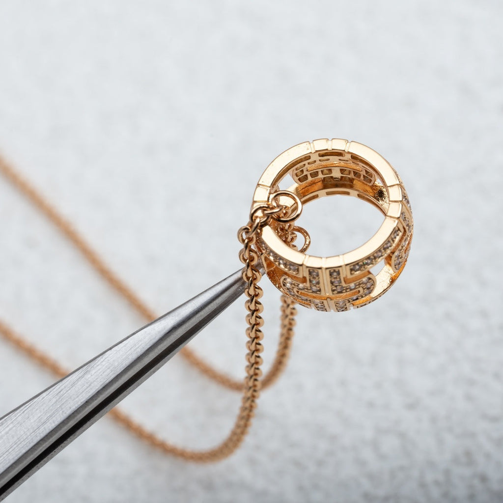 [Clover Jewelry]PARENTESI-HALSKETTE ROSÉGOLD DIAMANT