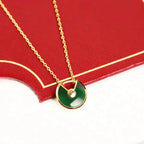 [Clover Jewelry]AMULETTE GOLD MALACHITE NECKLACE