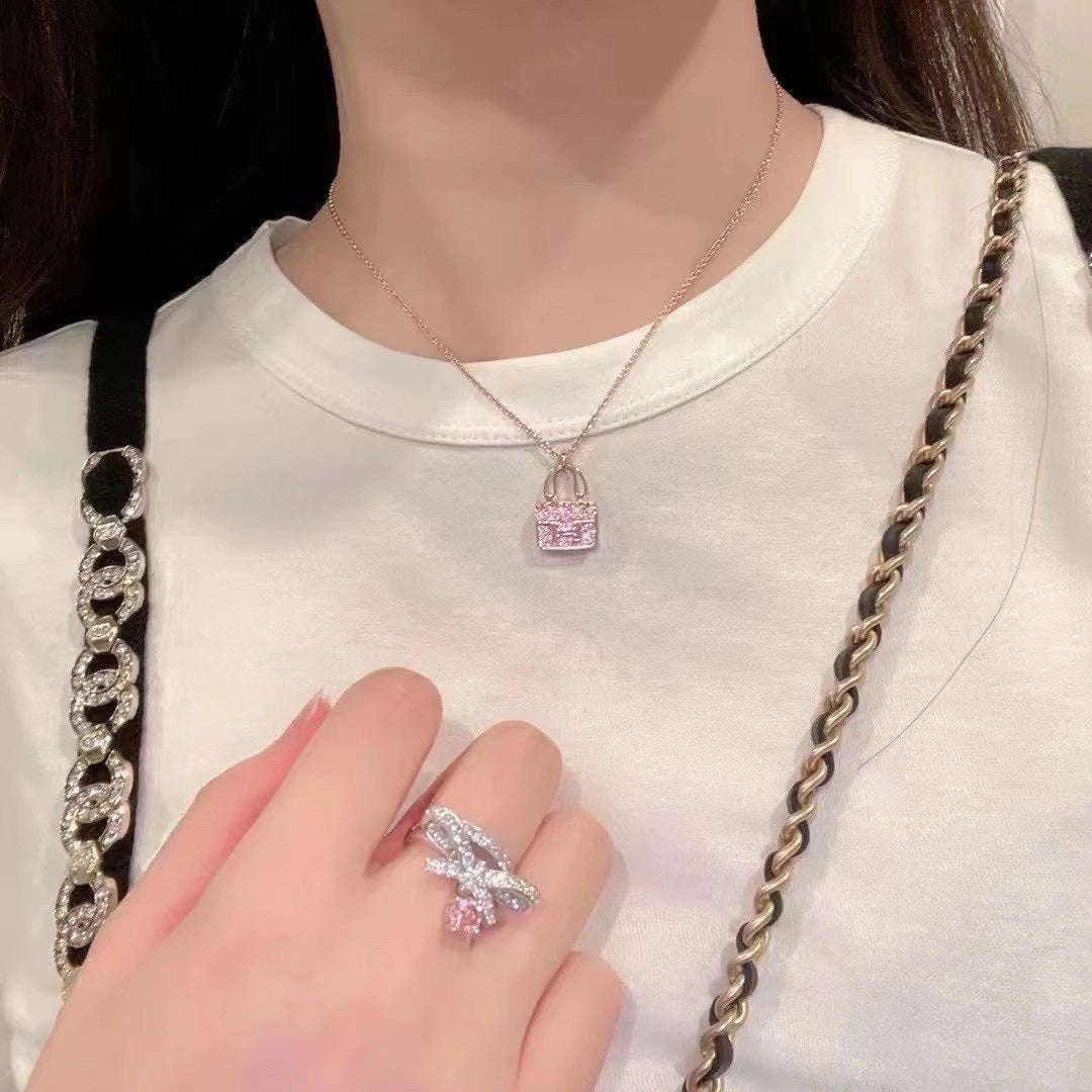 [Clover Jewelry]CONSTANCE PEDANT PURPLE DIAMOND NECKLACE