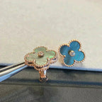 [Clover Jewelry]CLOVER MEDIUM 1 MOTIFS GRAY MOP  DIAMOND EARRINGS