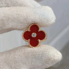 [Clover Jewelry]CLOVER MEDIUM 1 MOTIFS CARNELIAN  DIAMOND earrings