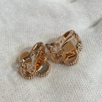 [Clover Jewelry]CLOVER MEDIUM 1 MOTIFS CARNELIAN  DIAMOND earrings