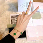 [Clover Jewelry]CLOVER  5 MOTIF MALACHITE DIAMOND BRACELET