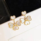 [Clover Jewelry]KLEEBESCHMUCK SÜSSE WEISSE MOP-OHRRINGE