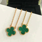 [Clover Jewelry]CLOVER 15MM MALACHITE SINGLE FLOWER  NECKLACE