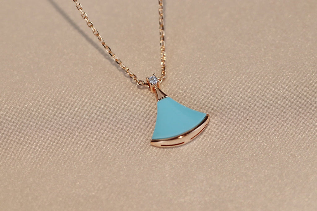 [Clover Jewelry]DREAM NECKLACE TURQUOISE PINK GOLD