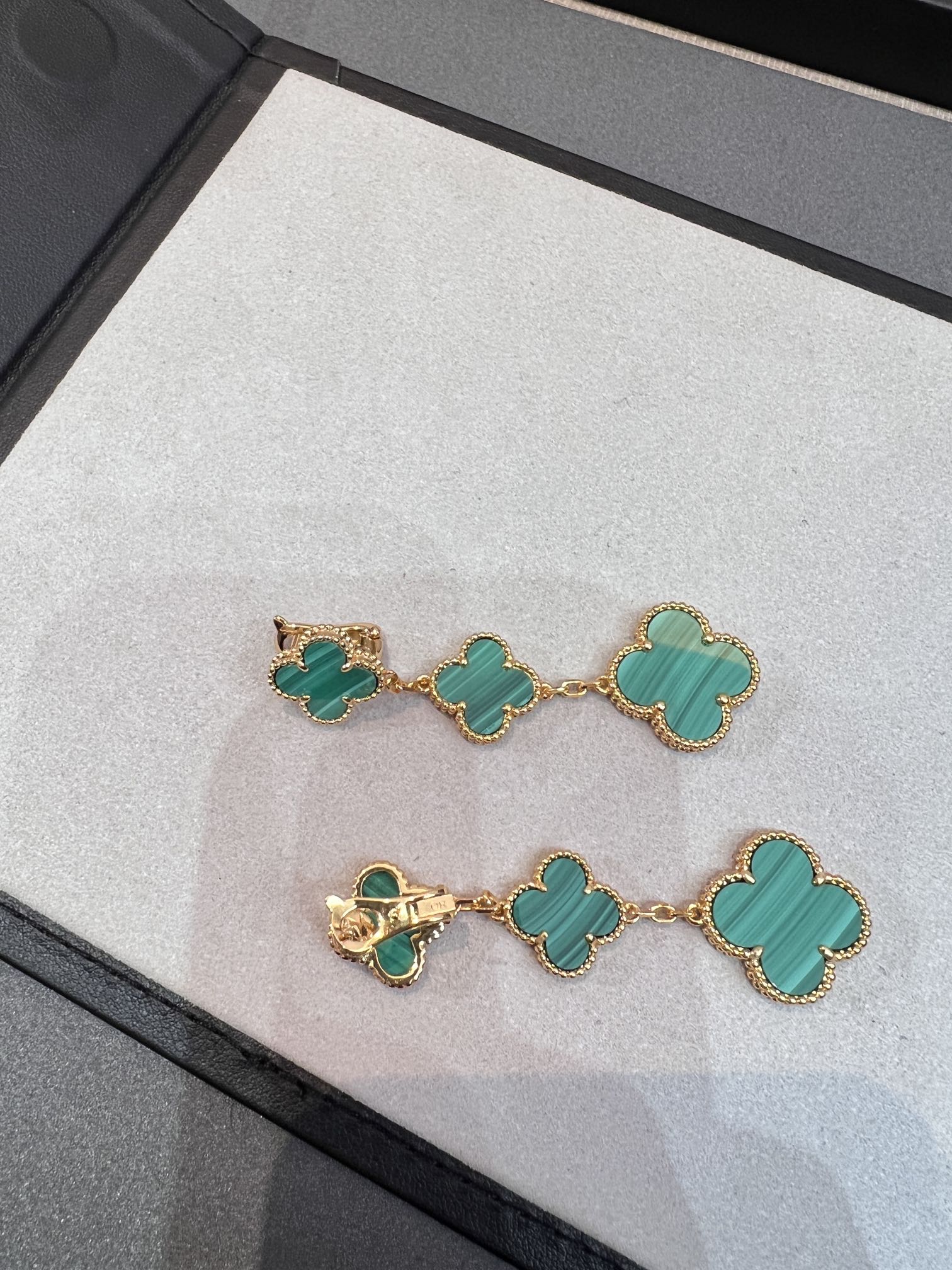 [Clover Jewelry]CLOVER MALACHITE 3 MOTIFS GOLD