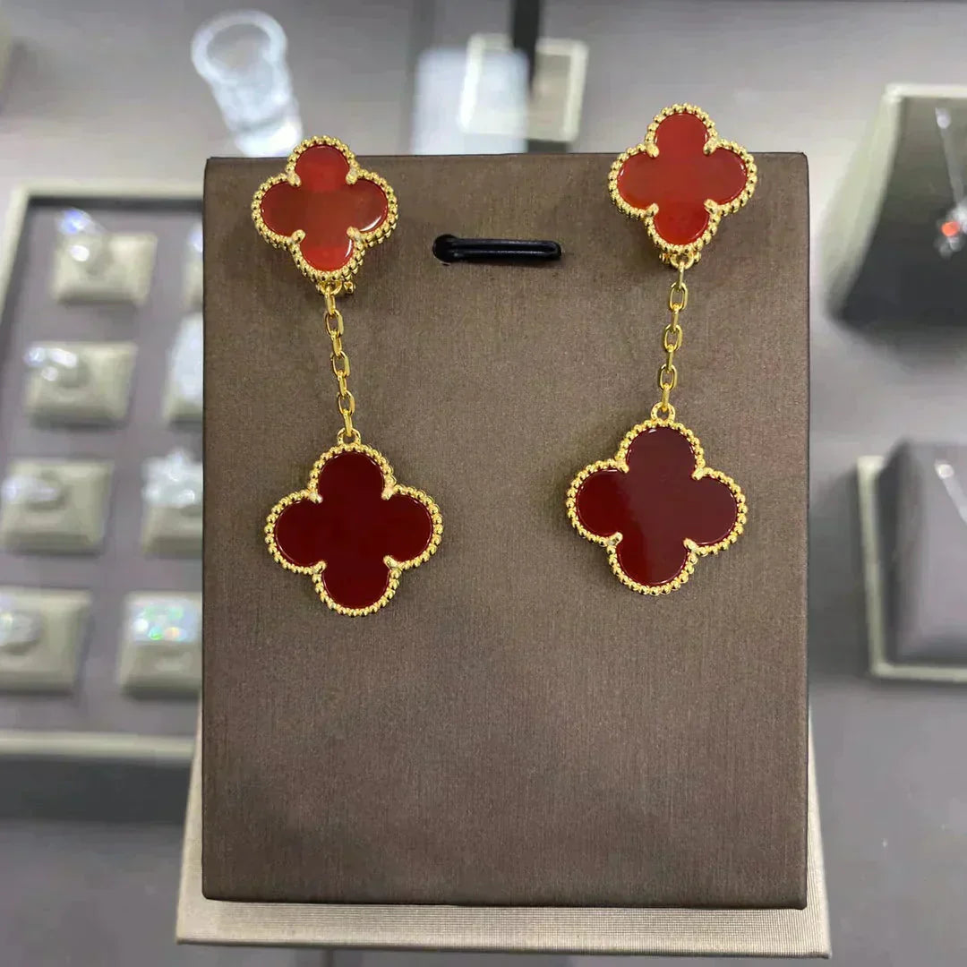 [Clover Jewelry]CLOVER 2 MOTIFS  EARRINGS (MULTIPLE CHOICESC