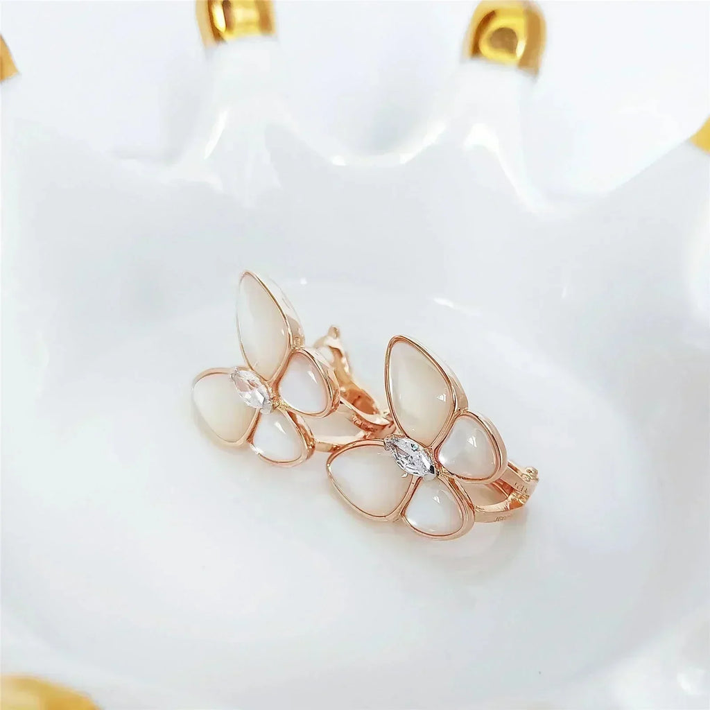 [Clover Jewelry]BUTTERFLY MOP DIAMOND EARRINGS