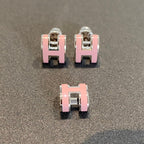 [Clover Jewelry]MINI POP H SILVER EARRINGS PINK