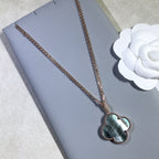 [Clover Jewelry]CLOVER 25MM GOLD DARK MOP BIG CLOVER NECKLACE