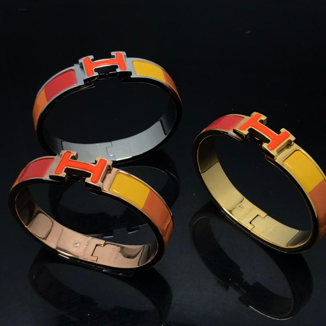 [Clover Jewelry]H BRACELET ORANGE RAINBOW CERAMIC