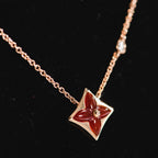 [Clover Jewelry]STAR NECKLACE PINK GOLD 1 DIAMOND