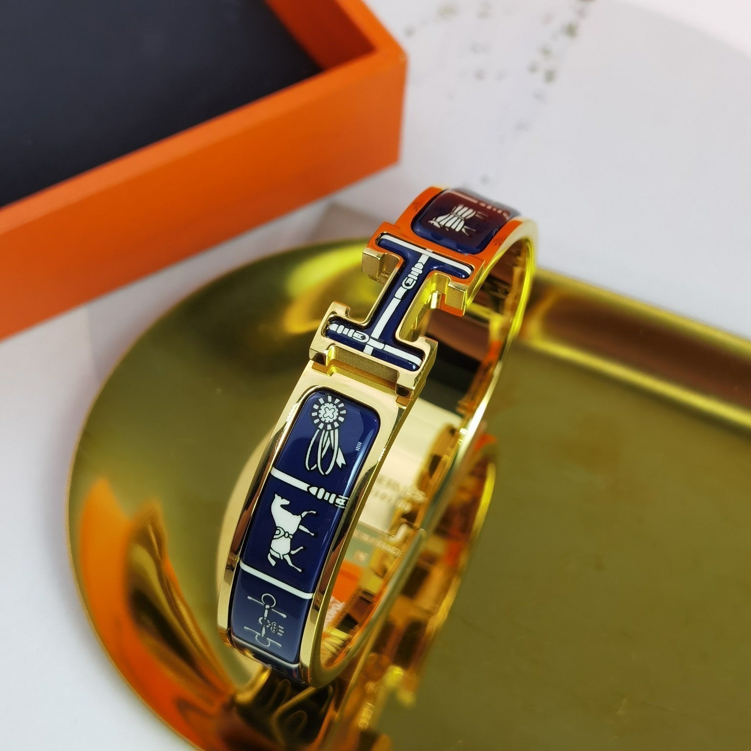 [Clover Jewelry]H COUVERTURES DARK BLUE BRACELET