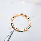 [Clover Jewelry]SERPENTI RING PINK GOLD MALACHITE DIAMOND 3MM
