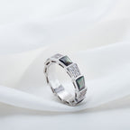 [Clover Jewelry]SERPENTI RING SILVER DIAMOND BLACK MOP 4MM