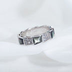 [Clover Jewelry]SERPENTI RING SILVER DIAMOND BLACK MOP 4MM
