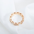 [Clover Jewelry]SERPENTI RING PINK GOLD MOP DIAMOND PAVED 4MM