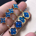 [Clover Jewelry]STAR AND SUN AGATE DIAMOND EARRINGS